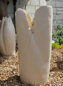 Weathered Chalk. Stoneware garden sculpture. ht 18