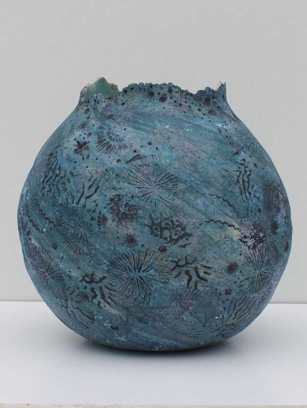 Coral Ball. Stoneware. Ht 9"