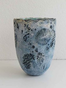 Coral Pot. Stoneware impressed with corals. £56